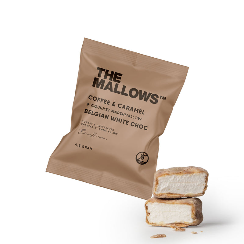 The Mallows Coffee & Caramel Flowpack | Gourmet skumfiduser med kaffe, karamel og chokolade