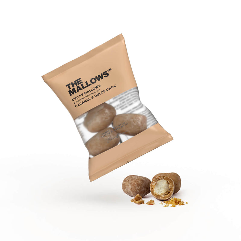 The Mallows Crispy Mallows Flowpack 6g | Gourmet skumfiduser med karamel og dulce chokolade