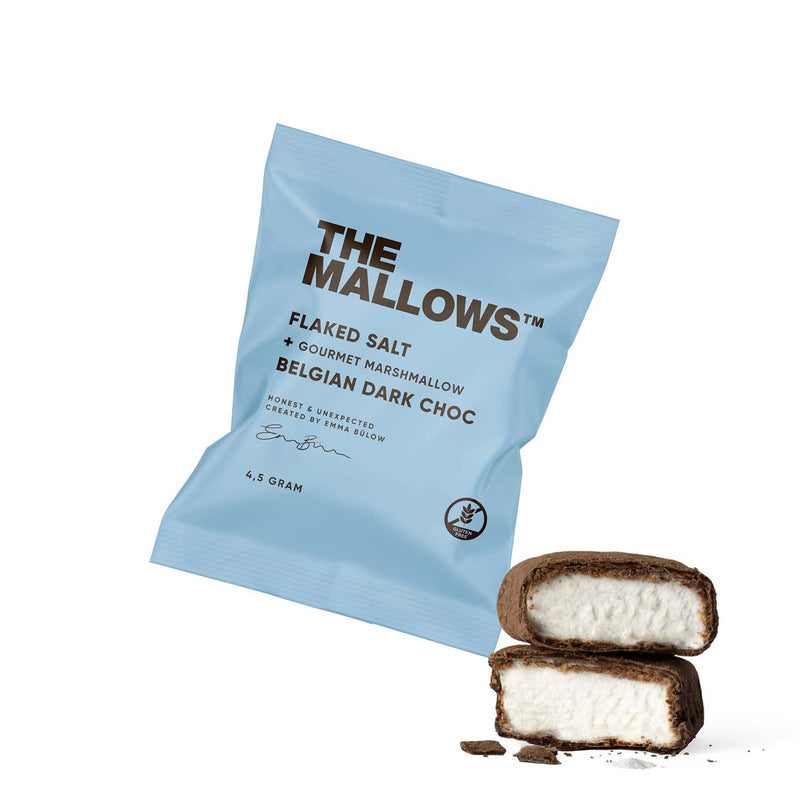 The Mallows Flaked Salt Flowpack | Gourmet skumfiduser med mørk chokolade og flagesalt