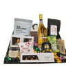 Tillykke Gavekurv med alkoholfri cider, kaffe og eksklusiv chokolade | Firmagave med kendte brands